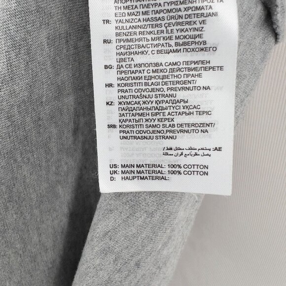 Adidas Gray Long Sleeve Logo T-Shirt Tee Men's L Large 100% Cotton Crewneck Casu - Picture 4 of 5